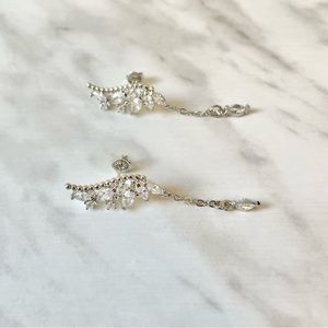 New Sterling Silver 925 Crystal Angel Wings Earrings set